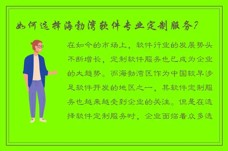 如何选择海勃湾软件专业定制服务？