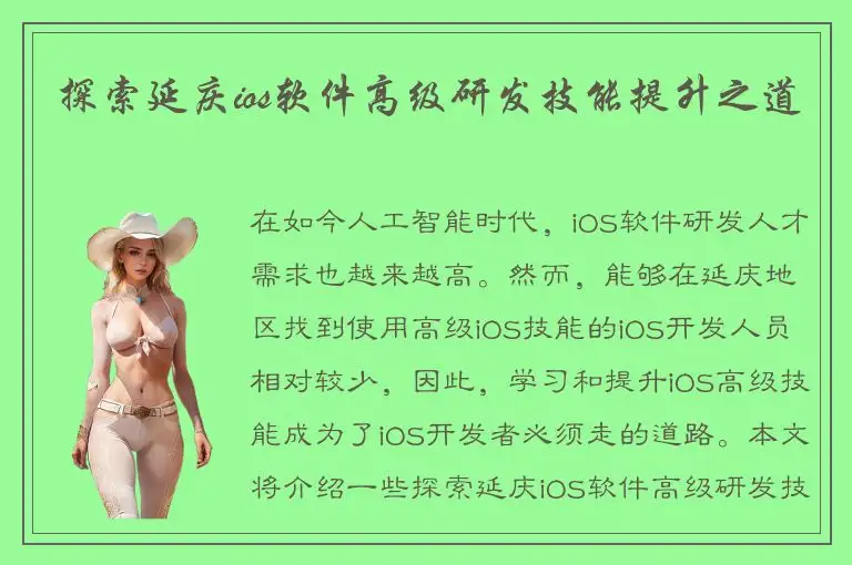 探索延庆ios软件高级研发技能提升之道