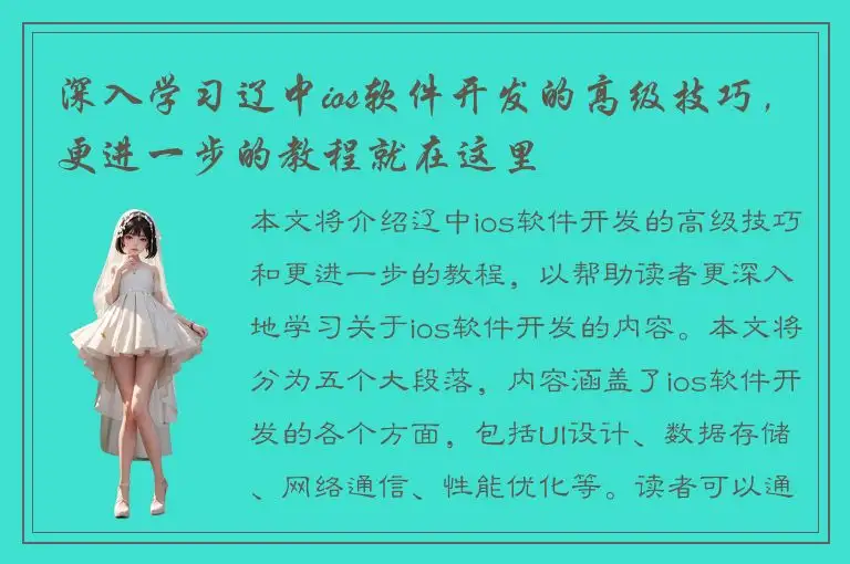 深入学习辽中ios软件开发的高级技巧，更进一步的教程就在这里