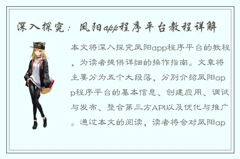 深入探究：凤阳app程序平台教程详解