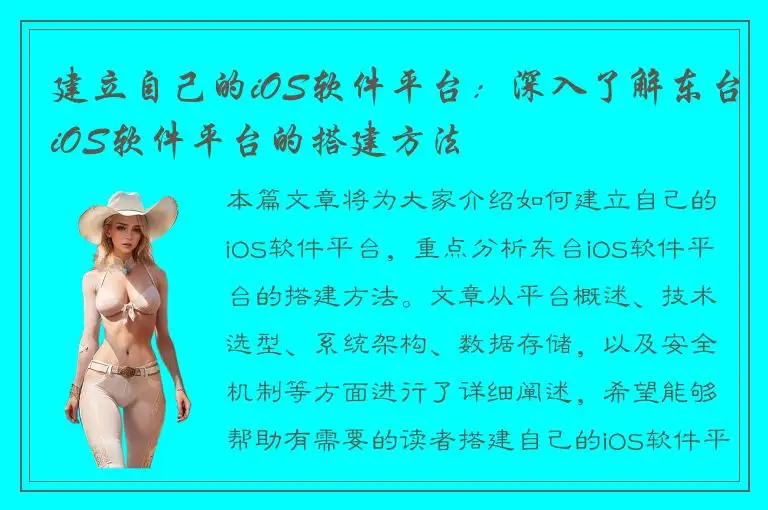 建立自己的iOS软件平台：深入了解东台iOS软件平台的搭建方法