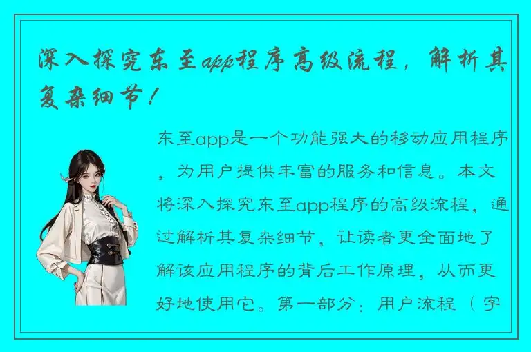 深入探究东至app程序高级流程，解析其复杂细节！