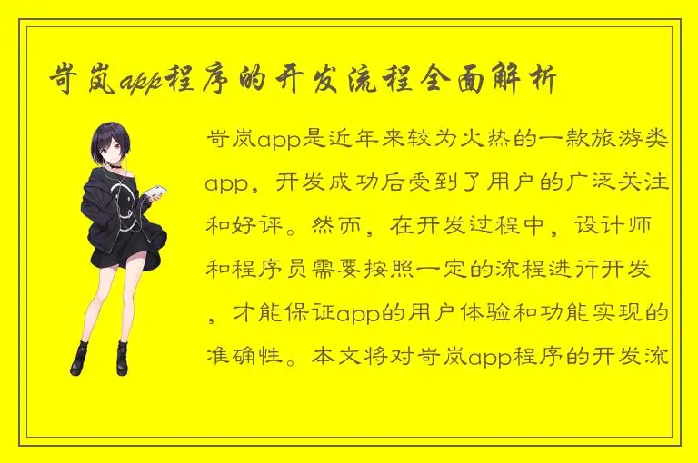 岢岚app程序的开发流程全面解析