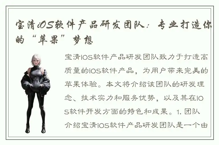 宝清iOS软件产品研发团队：专业打造你的“苹果”梦想