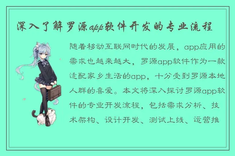 深入了解罗源app软件开发的专业流程