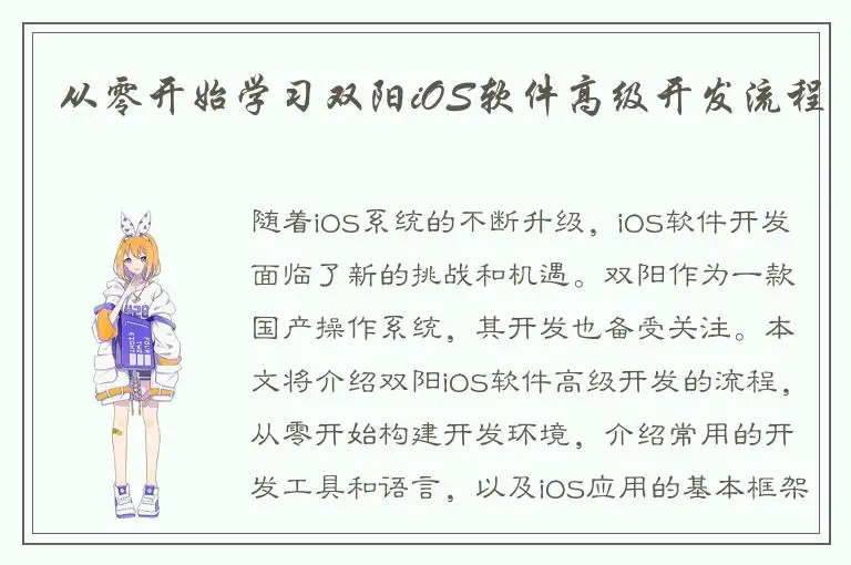从零开始学习双阳iOS软件高级开发流程