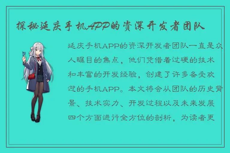 探秘延庆手机APP的资深开发者团队