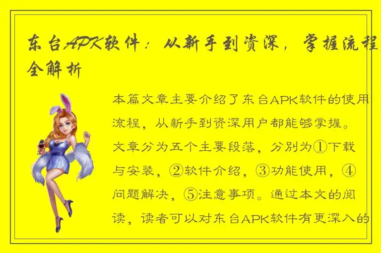 东台APK软件：从新手到资深，掌握流程全解析