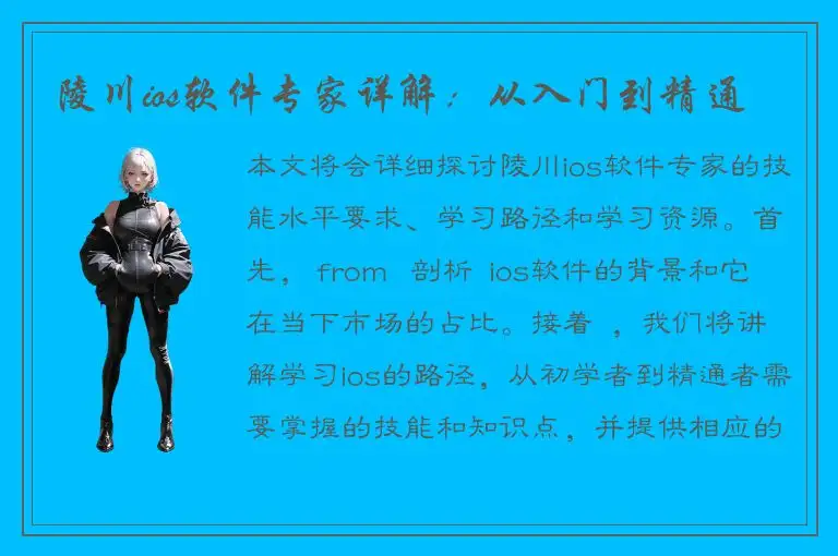 陵川ios软件专家详解：从入门到精通