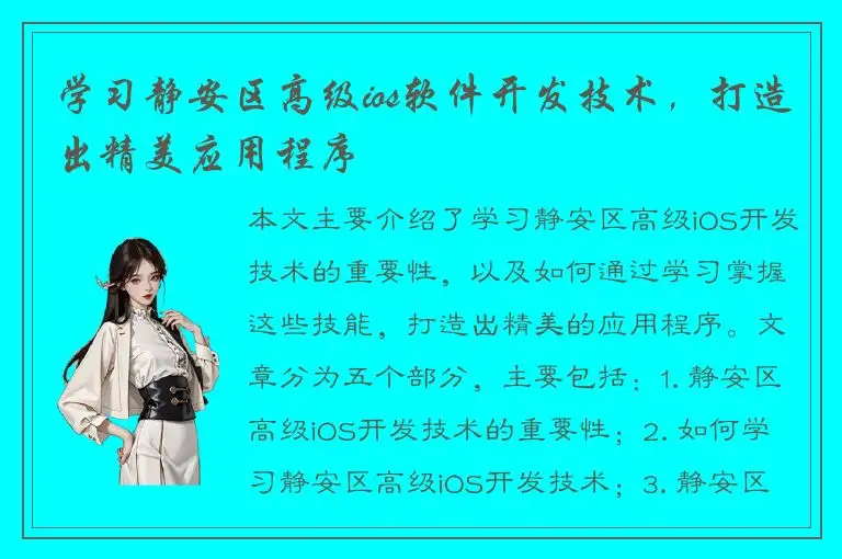 学习静安区高级ios软件开发技术，打造出精美应用程序