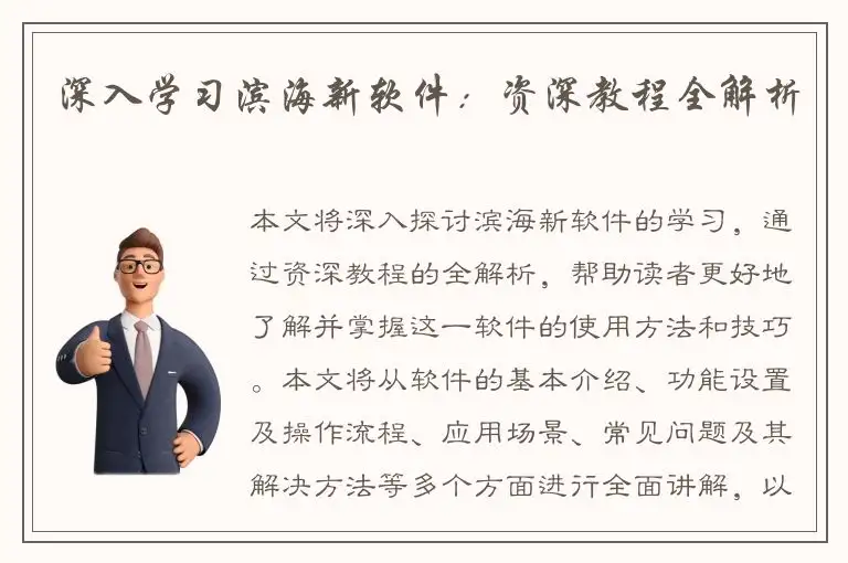 深入学习滨海新软件：资深教程全解析