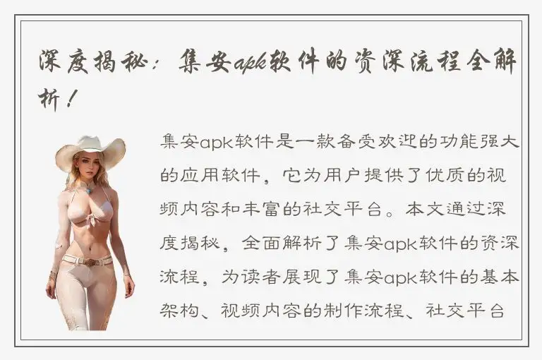 深度揭秘：集安apk软件的资深流程全解析！