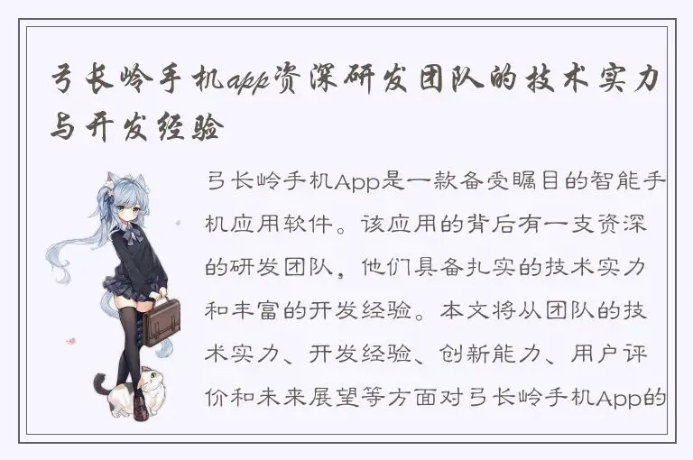 弓长岭手机app资深研发团队的技术实力与开发经验