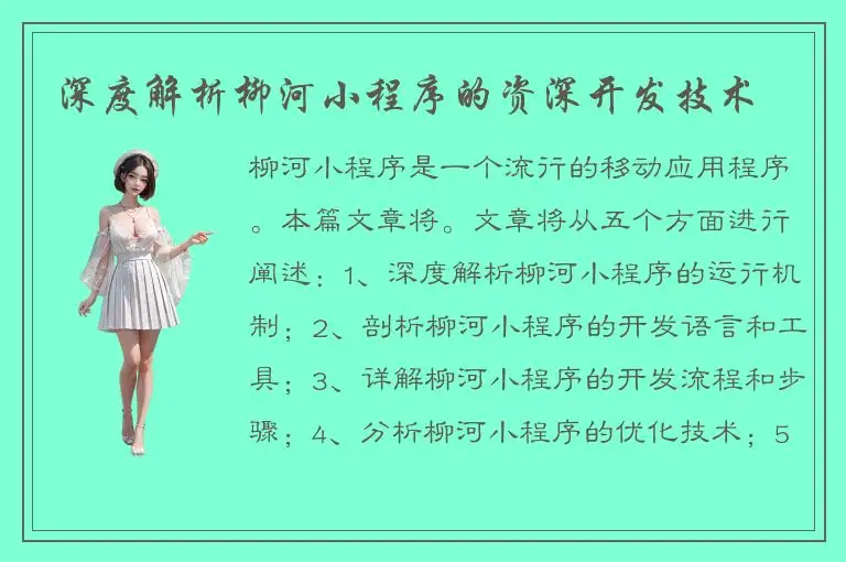 深度解析柳河小程序的资深开发技术