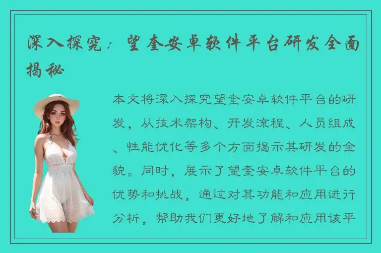 深入探究：望奎安卓软件平台研发全面揭秘