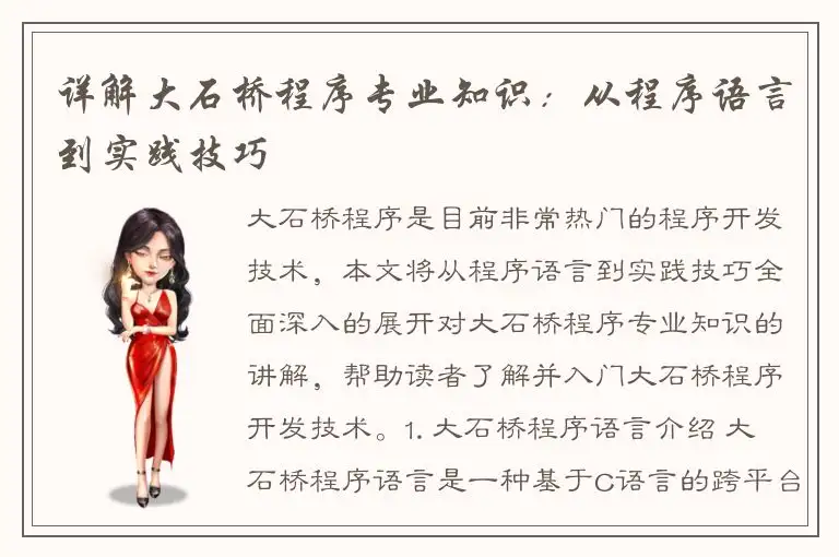 详解大石桥程序专业知识：从程序语言到实践技巧