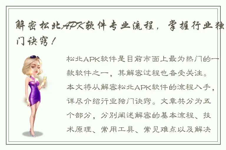 解密松北APK软件专业流程，掌握行业独门诀窍！