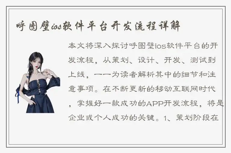 呼图壁ios软件平台开发流程详解