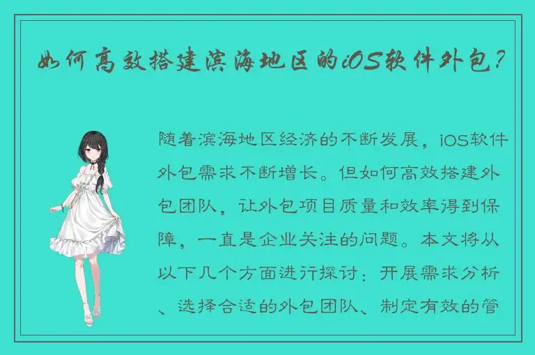 如何高效搭建滨海地区的iOS软件外包？