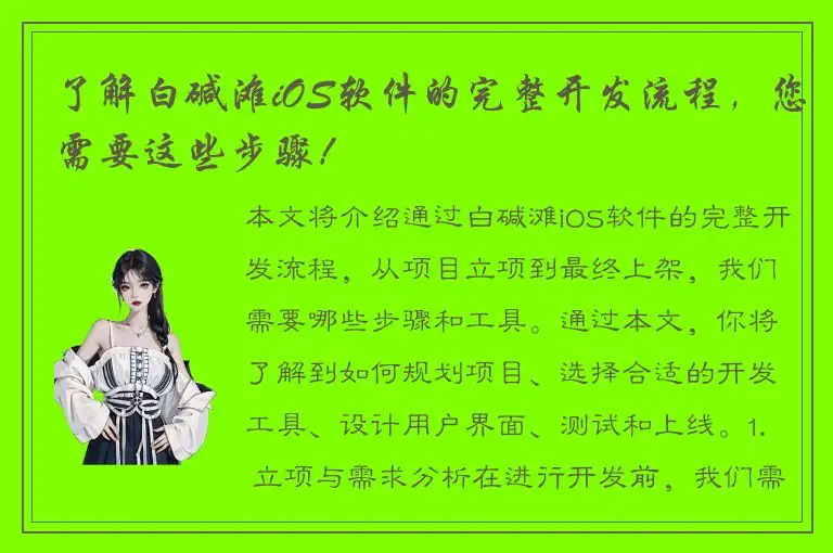 了解白碱滩iOS软件的完整开发流程，您需要这些步骤！