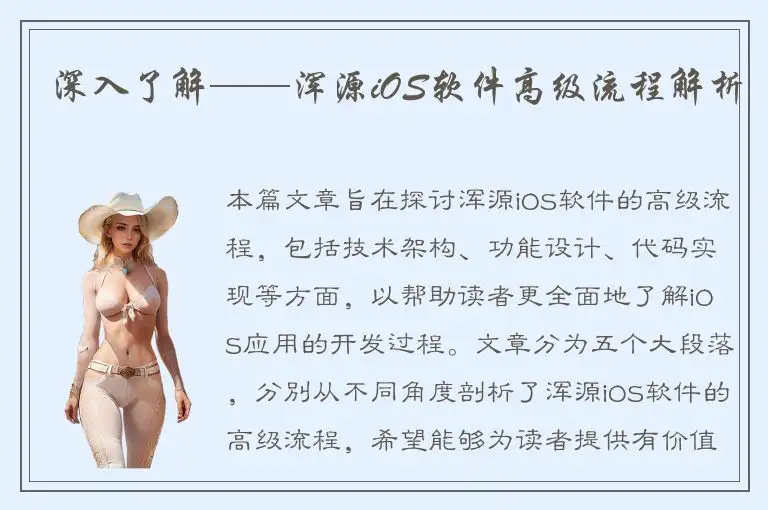 深入了解——浑源iOS软件高级流程解析