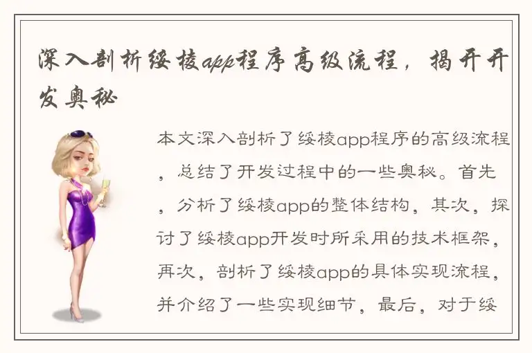深入剖析绥棱app程序高级流程，揭开开发奥秘