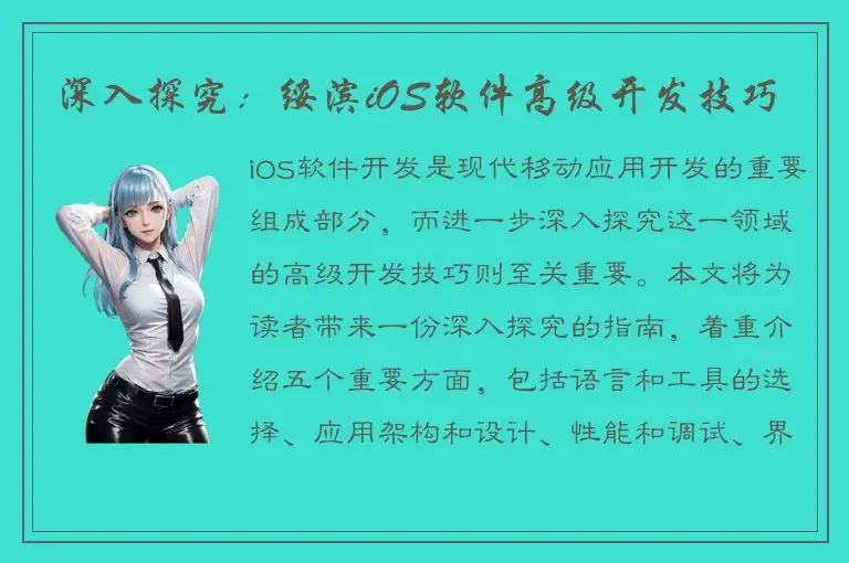 深入探究：绥滨iOS软件高级开发技巧