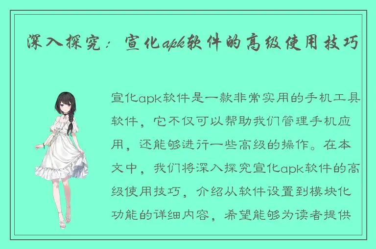深入探究：宣化apk软件的高级使用技巧