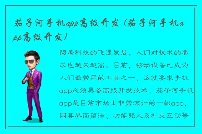 茄子河手机app高级开发 (茄子河手机app高级开发)