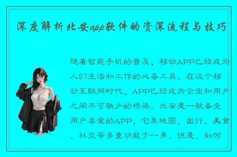 深度解析北安app软件的资深流程与技巧
