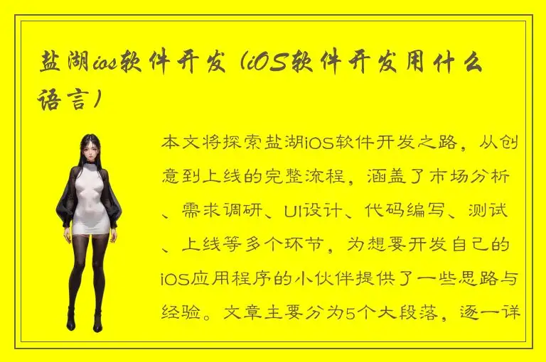 盐湖ios软件开发 (iOS软件开发用什么语言)