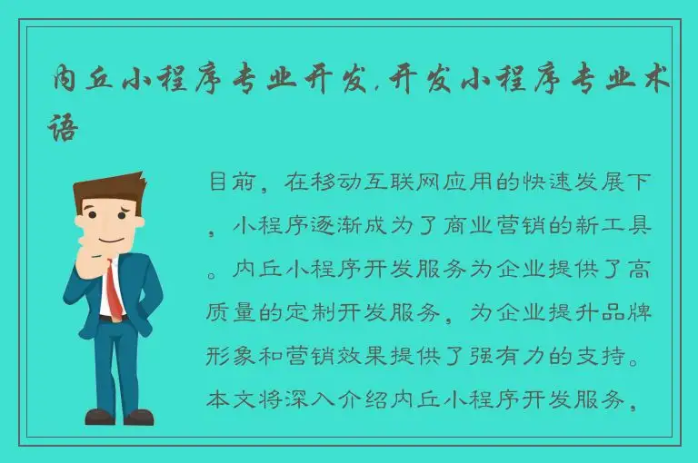 内丘小程序专业开发,开发小程序专业术语
