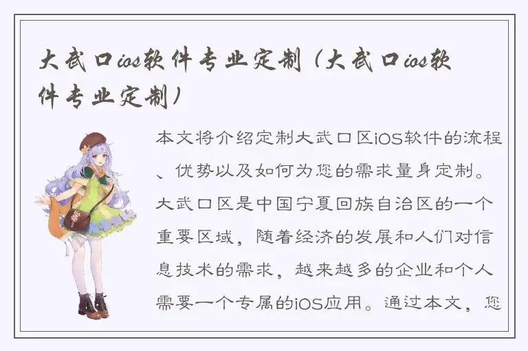 大武口ios软件专业定制 (大武口ios软件专业定制)