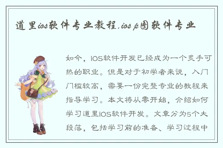 道里ios软件专业教程,ios p图软件专业