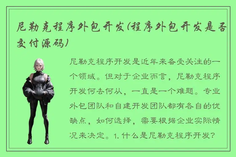 尼勒克程序外包开发(程序外包开发是否交付源码)