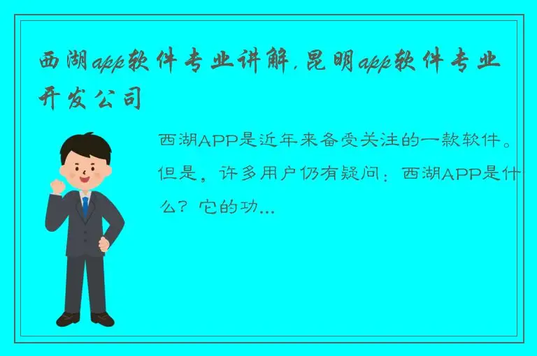 西湖app软件专业讲解,昆明app软件专业开发公司