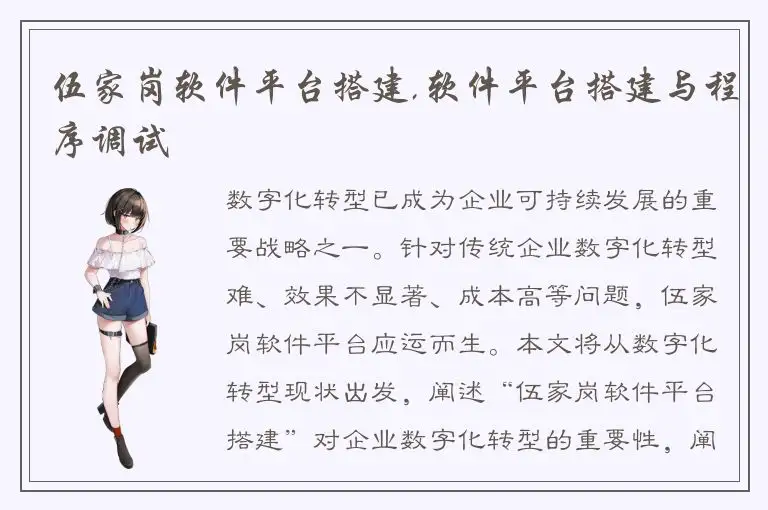 伍家岗软件平台搭建,软件平台搭建与程序调试