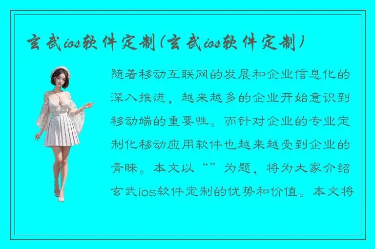 玄武ios软件定制(玄武ios软件定制)