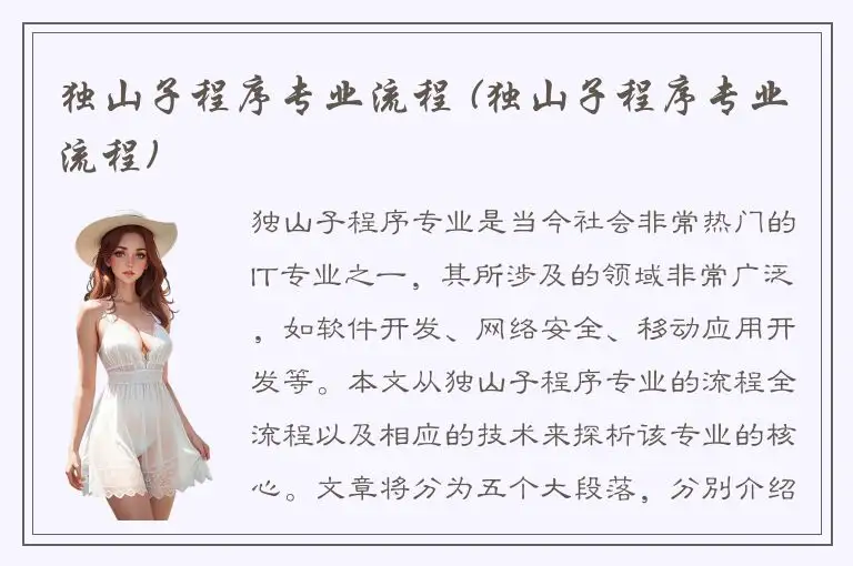 独山子程序专业流程 (独山子程序专业流程)