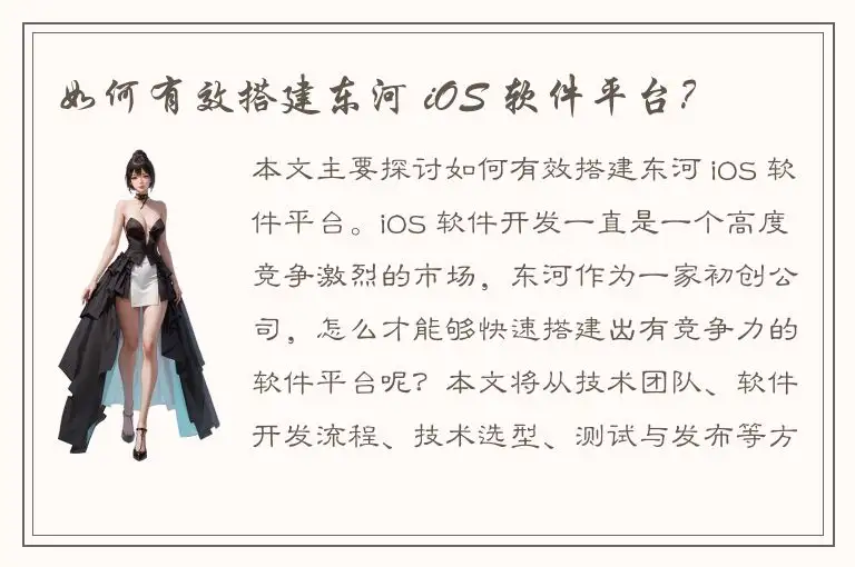 如何有效搭建东河 iOS 软件平台？