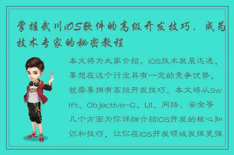 掌握武川iOS软件的高级开发技巧，成为技术专家的秘密教程