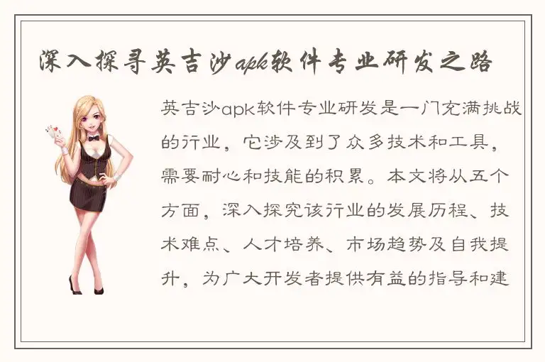 深入探寻英吉沙apk软件专业研发之路