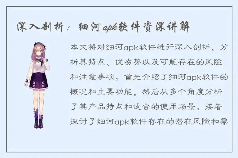 深入剖析：细河apk软件资深讲解