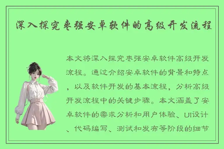 深入探究枣强安卓软件的高级开发流程