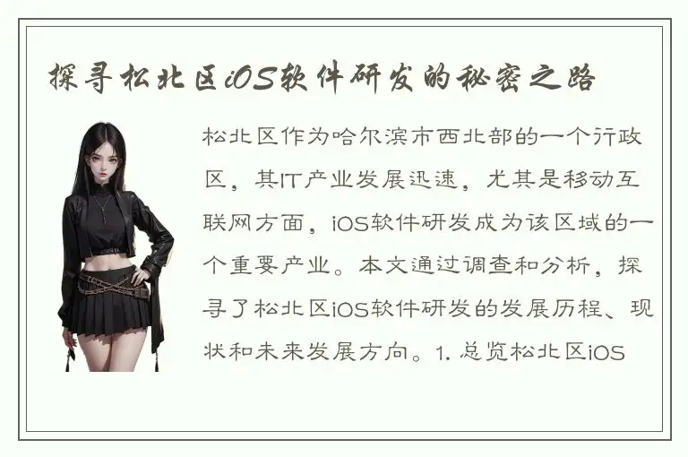 探寻松北区iOS软件研发的秘密之路