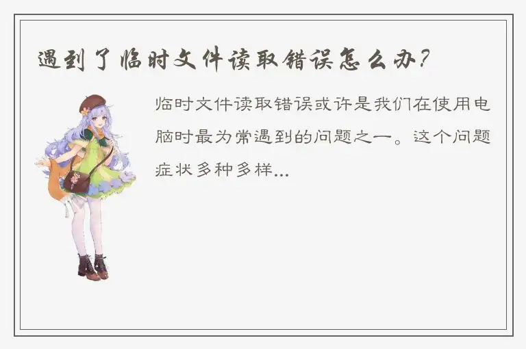 遇到了临时文件读取错误怎么办？