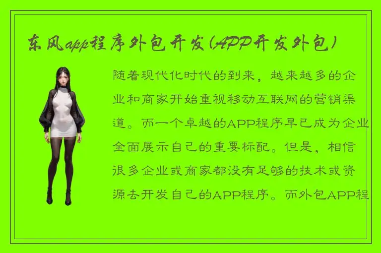 东风app程序外包开发(APP开发外包)