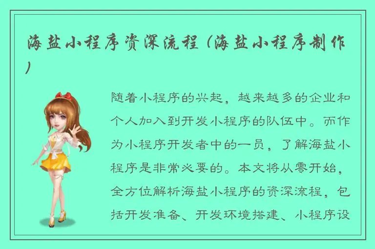海盐小程序资深流程 (海盐小程序制作)