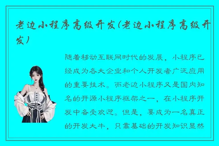 老边小程序高级开发(老边小程序高级开发)