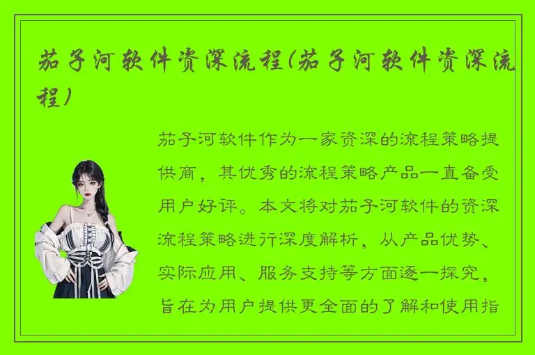 茄子河软件资深流程(茄子河软件资深流程)